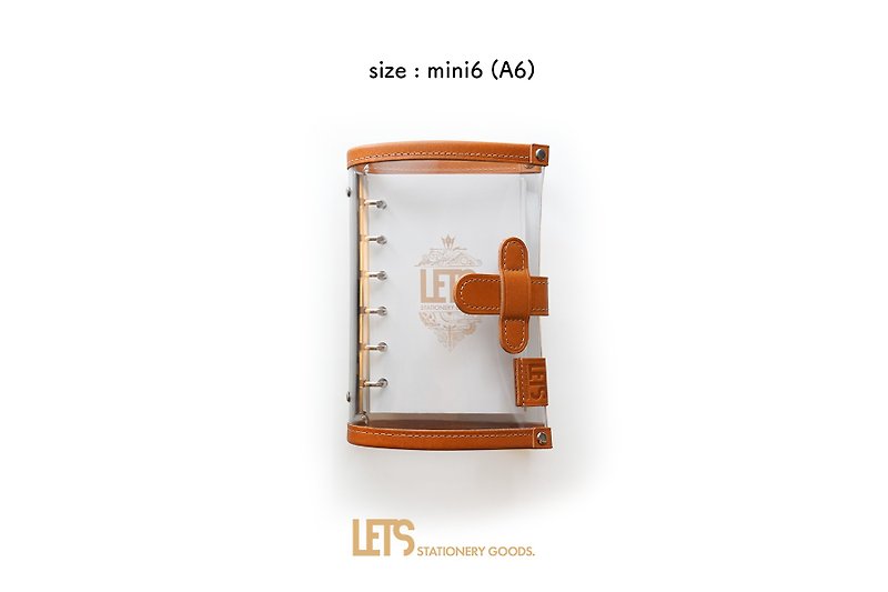 LETS Clear 個人收納包 - 棕色 - mini6 (A6) - 筆記本/手帳 - 真皮 咖啡色