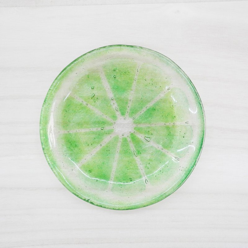 ハイライトもやってくる - レモン・グラス・プレート/サマー・シリーズ -  Qingning Green - 皿・プレート - ガラス グリーン
