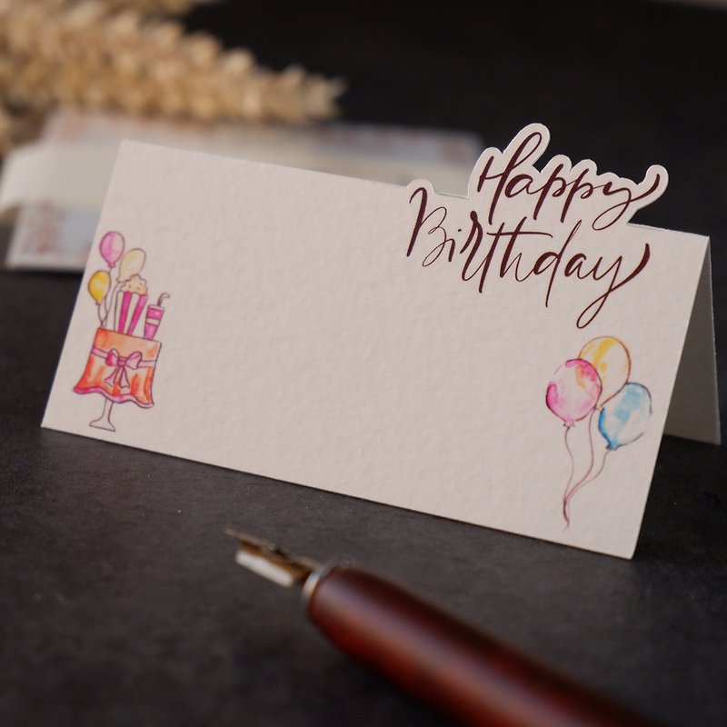 【生日。禮物】留言卡  歐洲進口米色紋路厚磅藝術紙 質感小卡 - 心意卡/卡片 - 紙 白色
