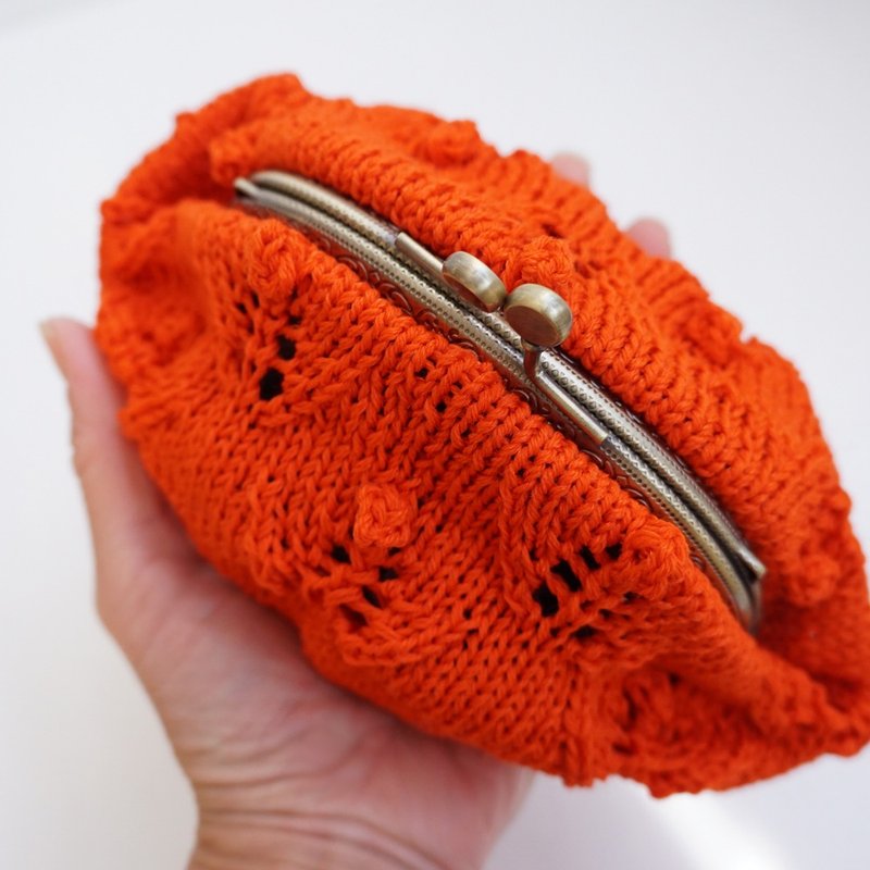 Ba-ba handmade Pattern knitted pouch No.C1506 - Toiletry Bags & Pouches - Other Materials Red