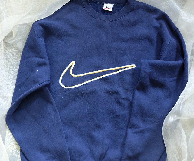 Vintage 90s Nike Big Swoosh Pullover Sweatshirt - Shop fnbvintage Sweaters - Pinkoi