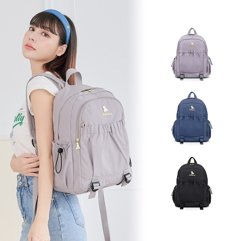 [Simple and Versatile] Notes of Deep Love - Telescopic Backpack with Slip Pocket - Three Colors in Total - Backpacks - Nylon Multicolor