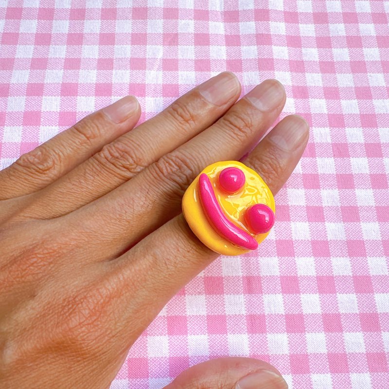 カラフルにこちゃんリング - 戒指 - 黏土 