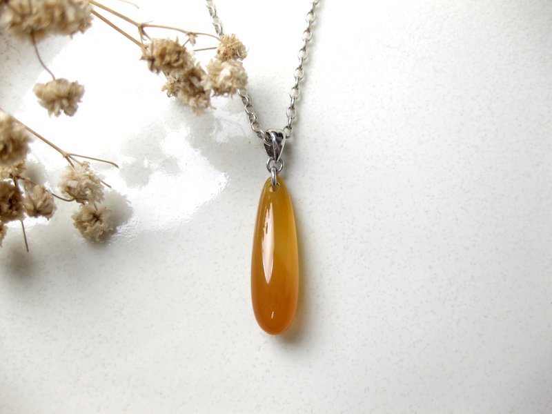 Christmas gift box | Styling jade pendant-water drop carnelian/simple and easy to match/ - Necklaces - Jade Orange