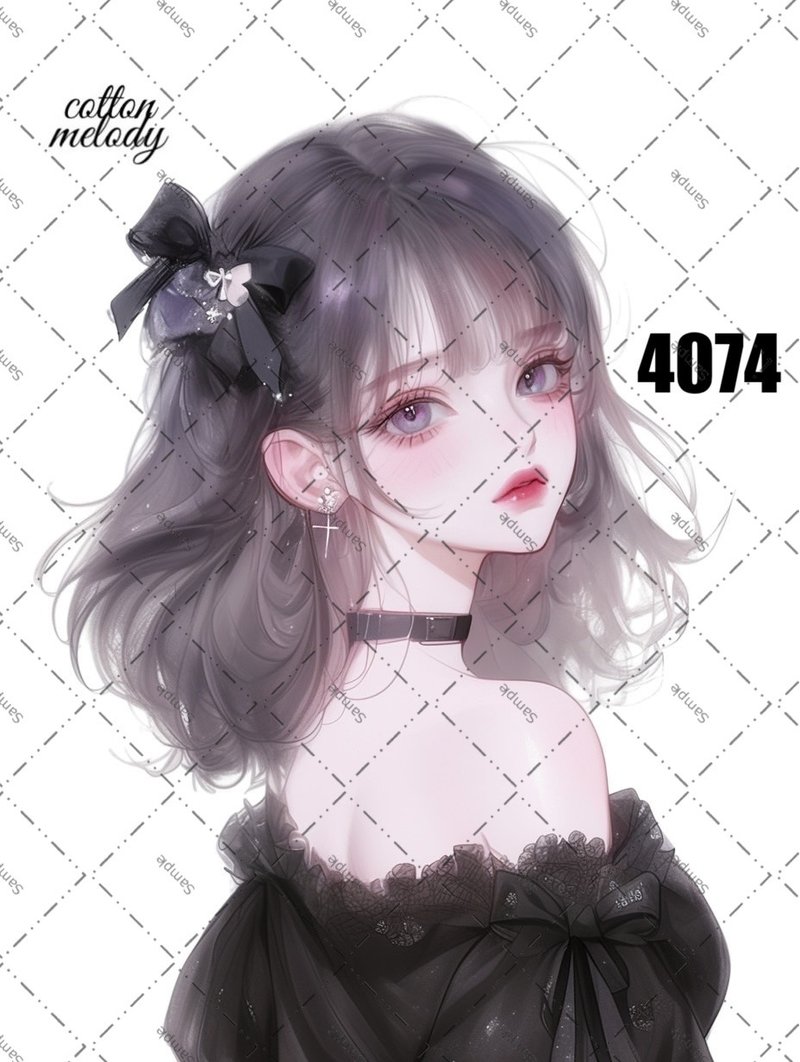 original sticker no.4074 人物ステッカー オリジナルステッカー オリジナル人物ステッカー 装飾ステッカー cotton melody - 貼紙 - 紙 