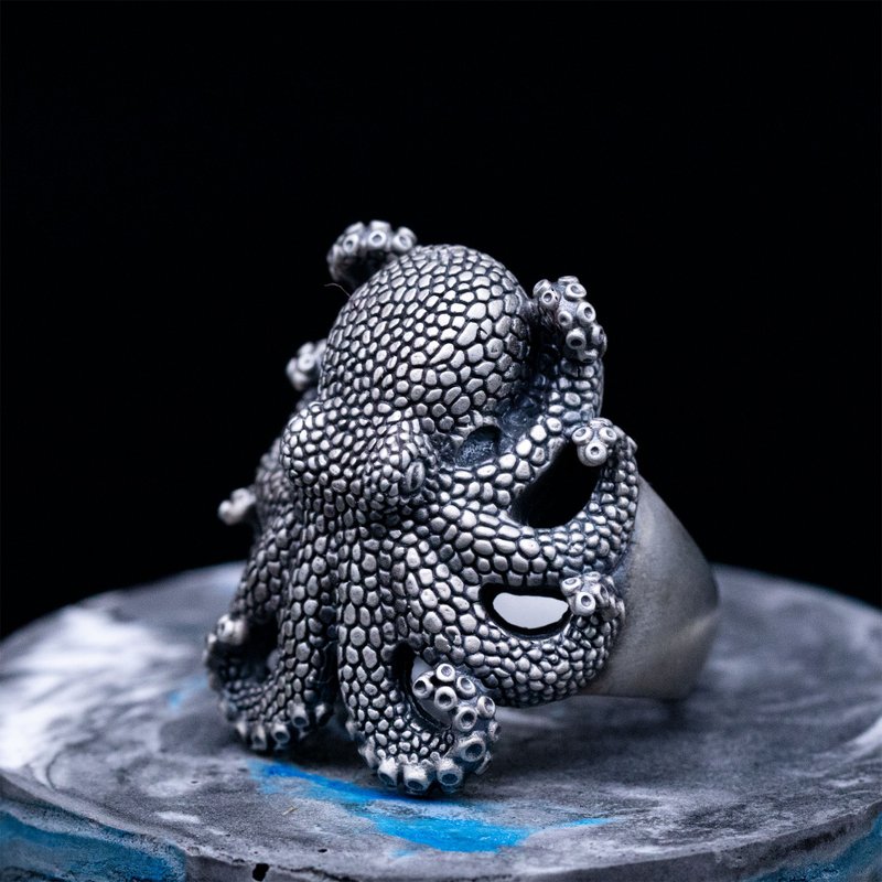 Octopus Ring / DR-64 - แหวนทั่วไป - เงินแท้ สีเงิน