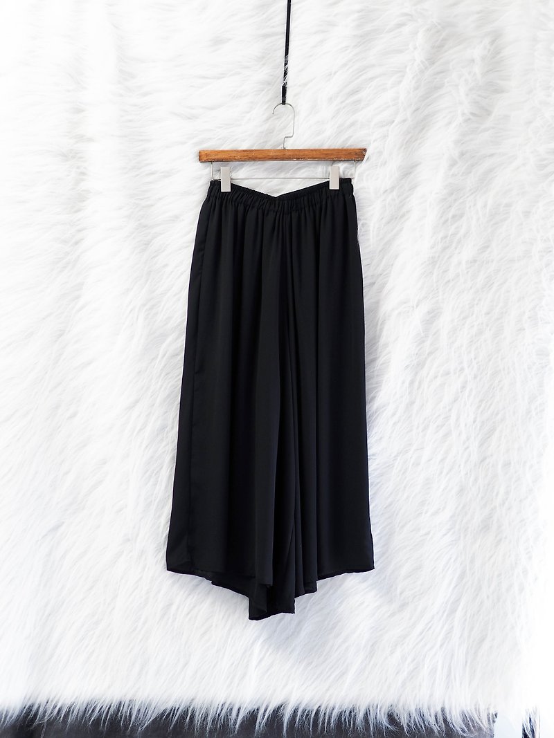 Ink black youth love green 涩 日 antique silk spinning soft cloth pro comfortable wide pants pants - Women's Pants - Polyester Black
