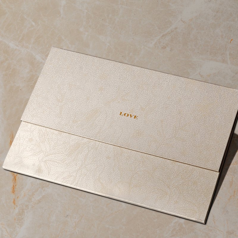Jin Yu Wedding Invitation VITORIA FLORAL Wedding Letter About Champagne Gold Certificate Holder 1 - อื่นๆ - กระดาษ สีทอง