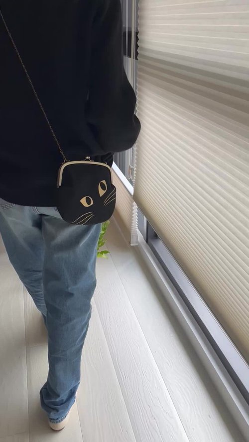 New Large Capacity*Black Cat Yoyo Bag XL/Kyoto Artisan Pure