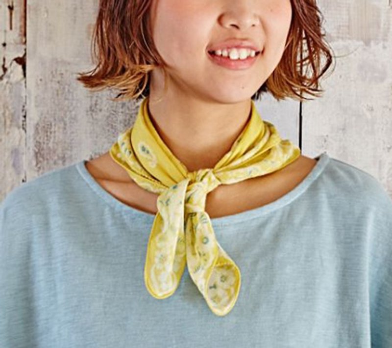 [Pre-order] ✱ ✱ amoeba floral scarf (two-color) - Scarves - Silk Multicolor