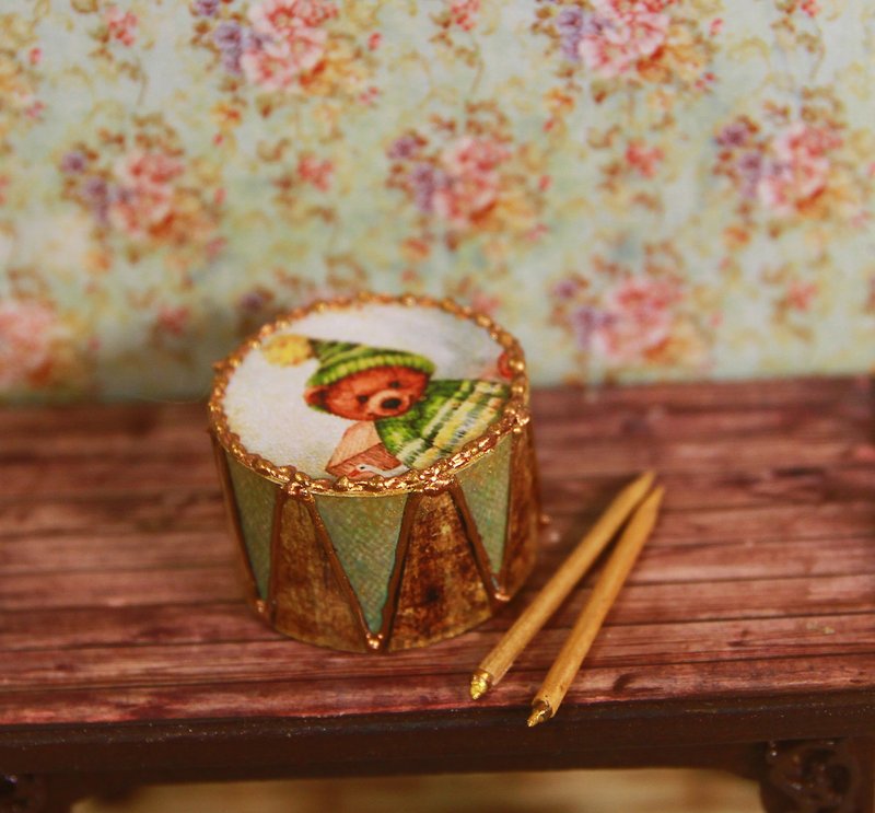 Miniature dollhouse drum 1:12 - Other - Wood Multicolor