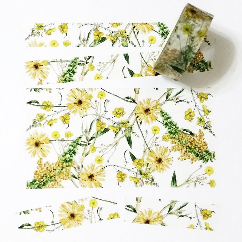 Masking Tape Golden Flowers - Washi Tape - Paper 