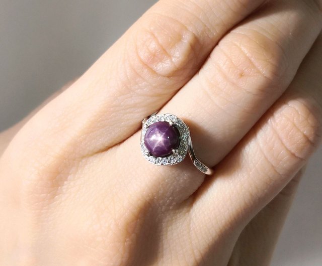 Star Ruby amethyst sterling shops silver high quality ring