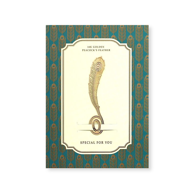 bookfriends-18K gold natural style bookmarks - peacock feathers, BZC24159 - ที่คั่นหนังสือ - โลหะ สีทอง