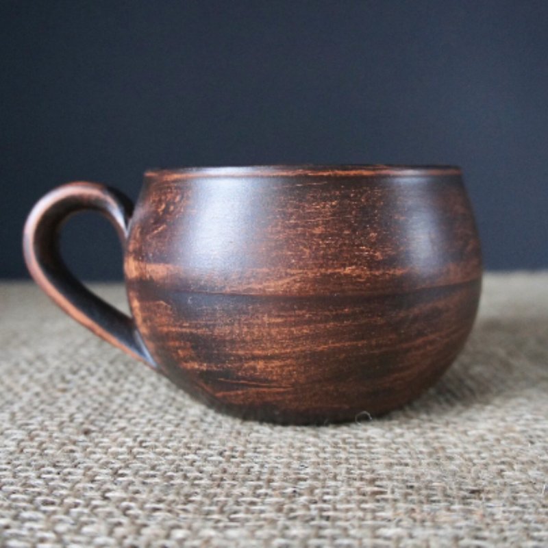 Handmade Pottery Mug 400ml Coffee Tea Cup Eco friendly Clay Drinkware Ceramic - แก้ว - ดินเผา สีนำ้ตาล