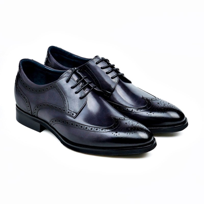 men's men's leather shoes with heightening engraving - Men's Leather Shoes - Genuine Leather 