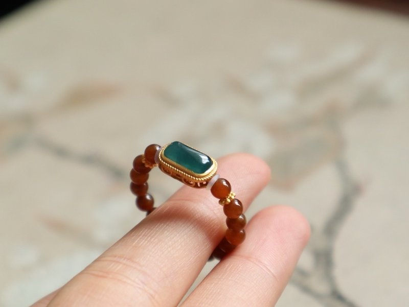 Natural Hotan Jade/Hotan Jade-Sugar Jade Dangerous Material Jade Design Beads Rings Rings Beaded Accessories - สร้อยข้อมือ - หยก สีกากี