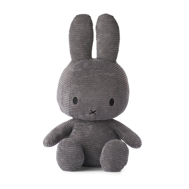 BON TON TOYS Miffy Rabbit Corduroy Stuffed Doll - Gray 50cm - Stuffed Dolls & Figurines - Polyester Gray