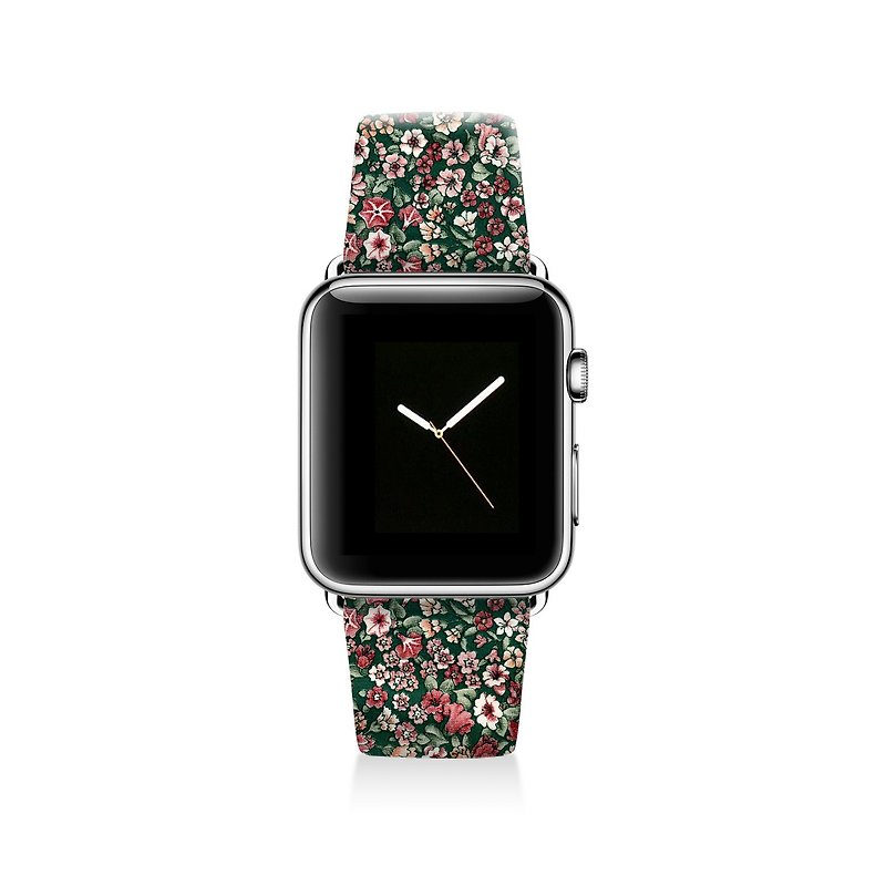 Floral Apple watch band, Decouart Apple watch strap S007 (including adapter) - นาฬิกาผู้หญิง - หนังแท้ หลากหลายสี