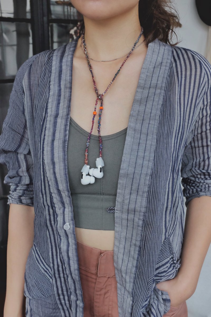 AirPods 保護繩/ 防丟線 磁吸 - 手機掛繩/背帶 - 其他材質 藍色