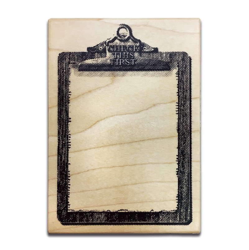 KEEP A NOTEBOOK Wooden Rubber Stamp CKN-032B_Writing Pad - ตราปั๊ม/สแตมป์/หมึก - ไม้ สีกากี
