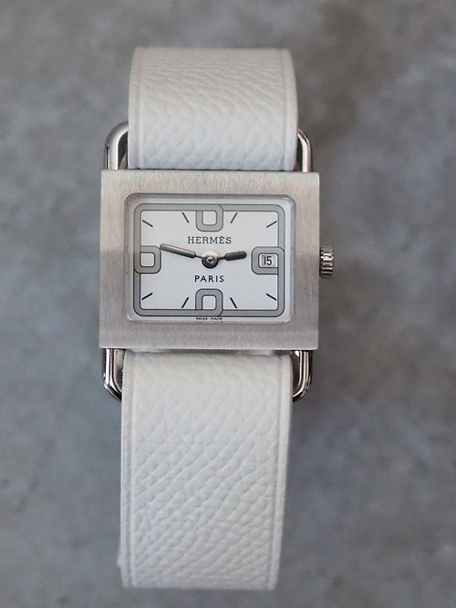 HERMES エルメス バレニア ウォッチ 時計 腕時計 ホワイト シルバー
