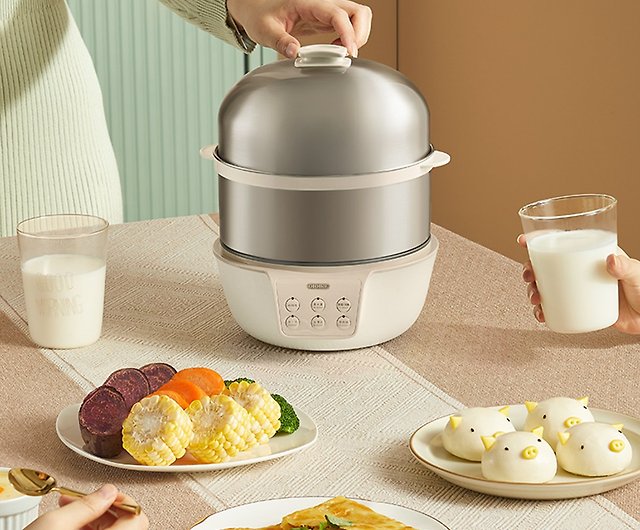 Electric Mini Food Steamer and Egg Cooker with Auto Shut Off Feature - Euro  Cuisine Inc