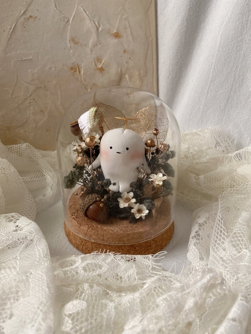 Dark gold tooth fairy glass flower cup - ของวางตกแต่ง - พืช/ดอกไม้ 