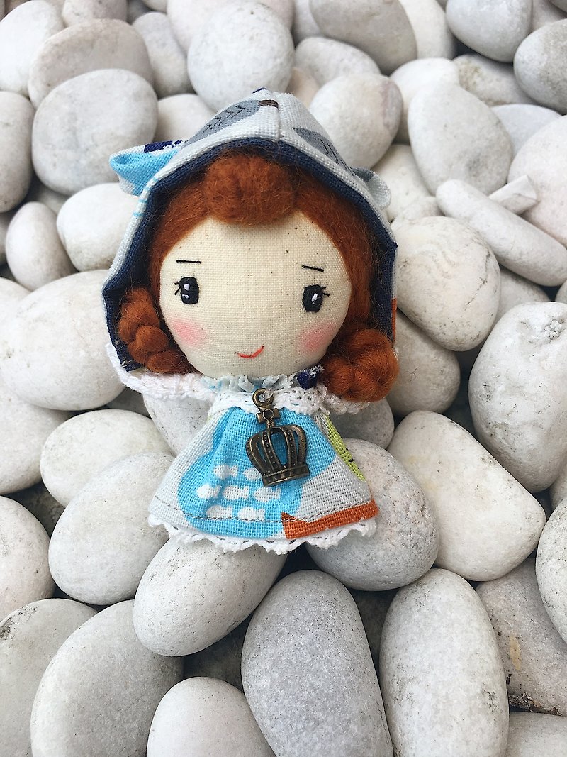 Handmade brooch- hoodie girl  - Stuffed Dolls & Figurines - Cotton & Hemp 