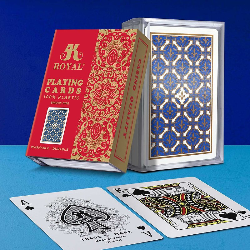 【ROYAL】Frosted playing cards for first-level players-royal blue iris pattern - Board Games & Toys - Plastic Multicolor