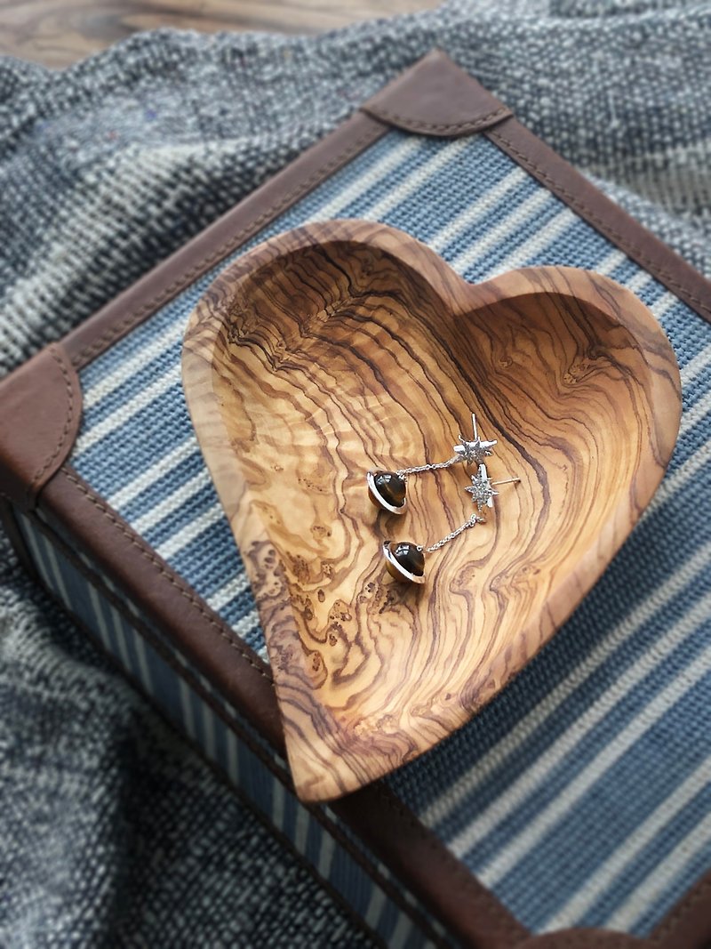 Handcrafted Olive Wood Heart Shape Plate - Plates & Trays - Wood 