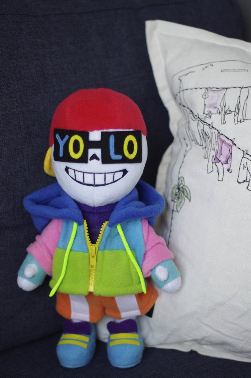 Fresh Sans Undertale AU Underfresh Collectible Doll | First Version - Stuffed Dolls & Figurines - Polyester Multicolor