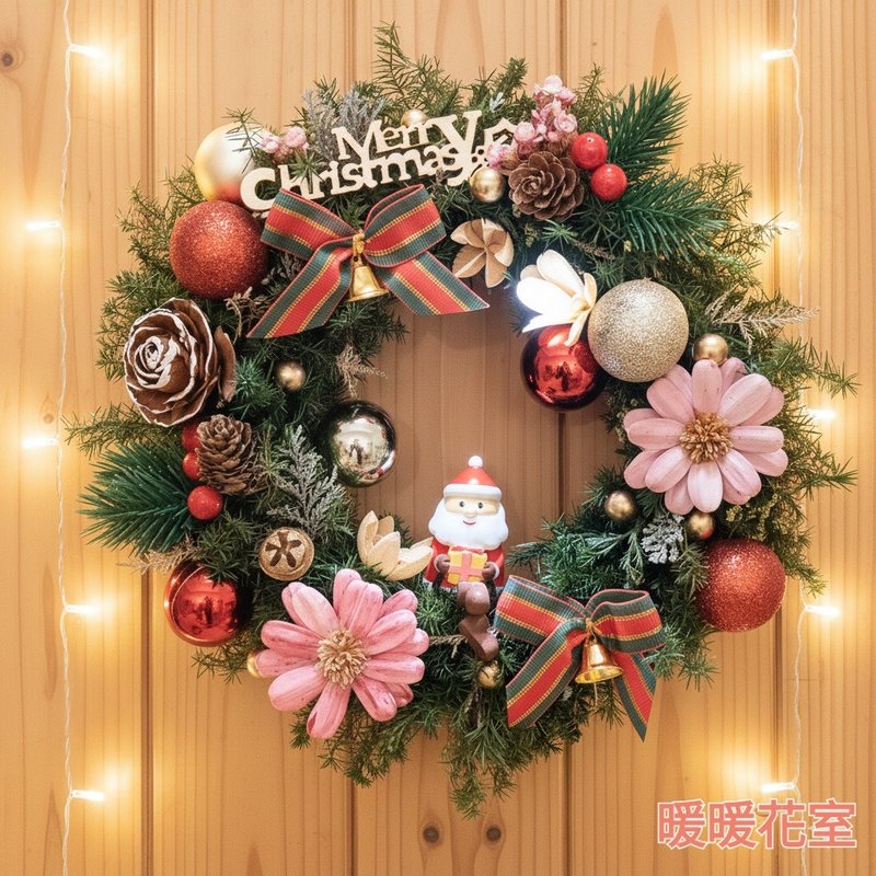 2025永生聖誕花圈-聖誕老人 - 乾燥花/永生花 - 植物．花 
