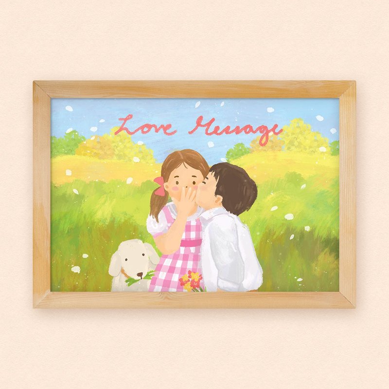 Illustration Art Poster | Love Message - โปสเตอร์ - กระดาษ สีเขียว