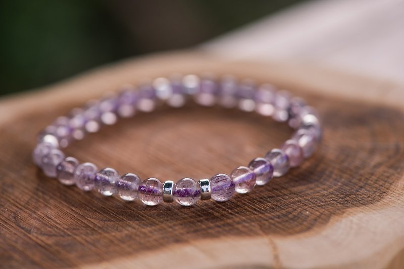 Super7 series 6mm three-wheel backbone crystal bracelet - Bracelets - Crystal Purple