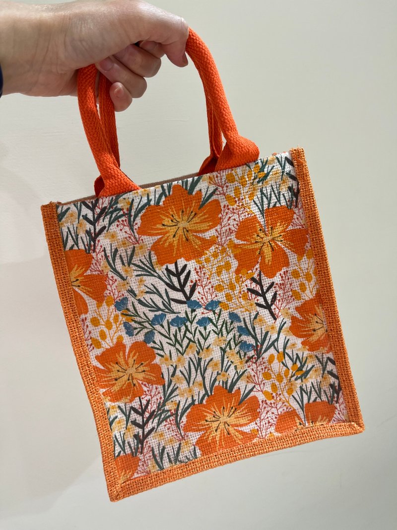 Casual Linen Bag, Colored Small Vertical Style, Shopping Bag, Shoulder Bag, Handheld, Paper Art Collage, Decoupage - กระเป๋าถือ - ลินิน สึชมพู