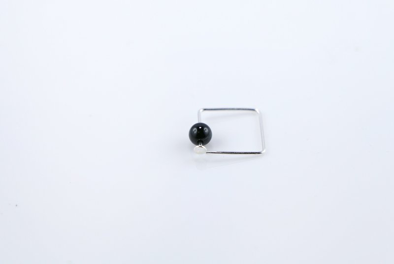 Pin Series Earrings - Onyx - Earrings & Clip-ons - Sterling Silver 