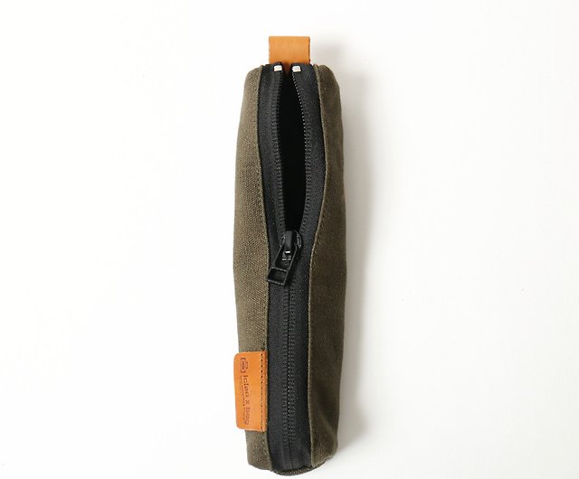 Slim pen case - Japanese waxed canvas pencil case - Shop niizo Pencil Cases  - Pinkoi