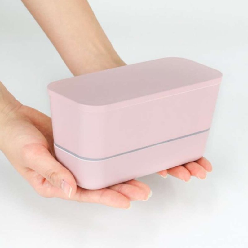 日本TAKENAKA 日本製SUKITTO系列可微波分隔雙層保鮮盒600ml-粉色 - 便當盒/食物袋 - 其他材質 粉紅色