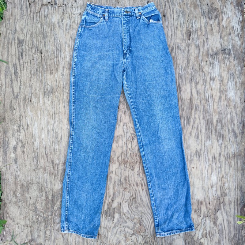 Vintage 80s Wrangler Blue Denim Jeans Straight Leg Made in USA  26 x 32.5 - 男長褲/休閒褲 - 棉．麻 藍色