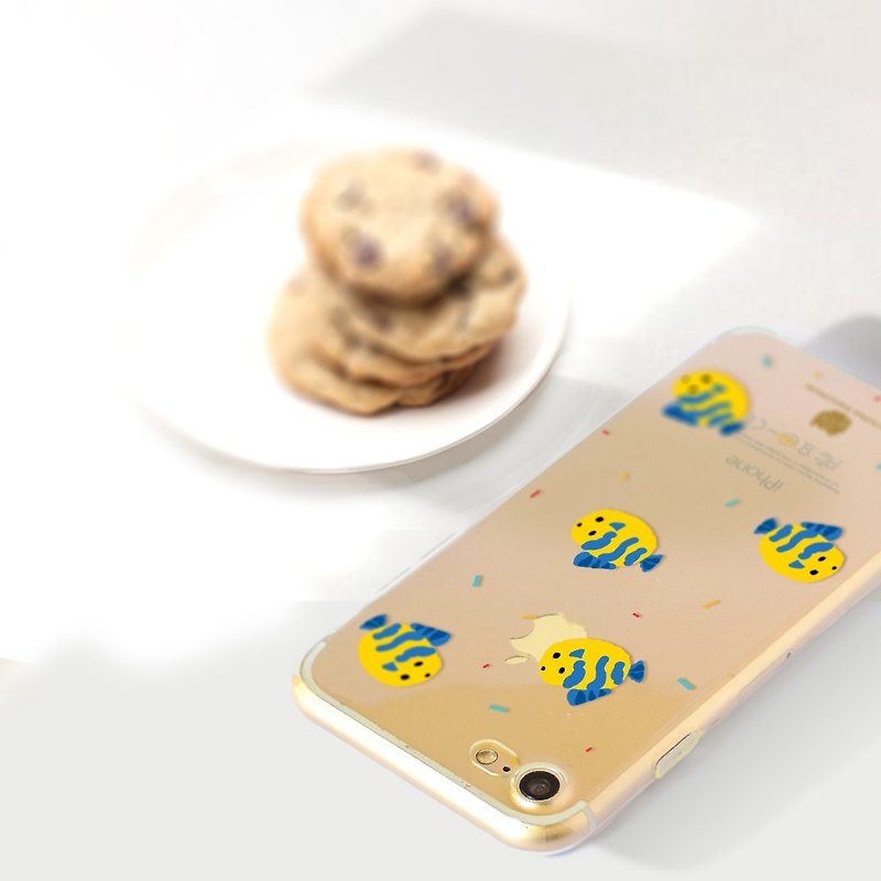 Animal clear phone case Fish iPhone x Case Sony xa1 case Samsung j7 prime case - เคส/ซองมือถือ - พลาสติก สีเหลือง