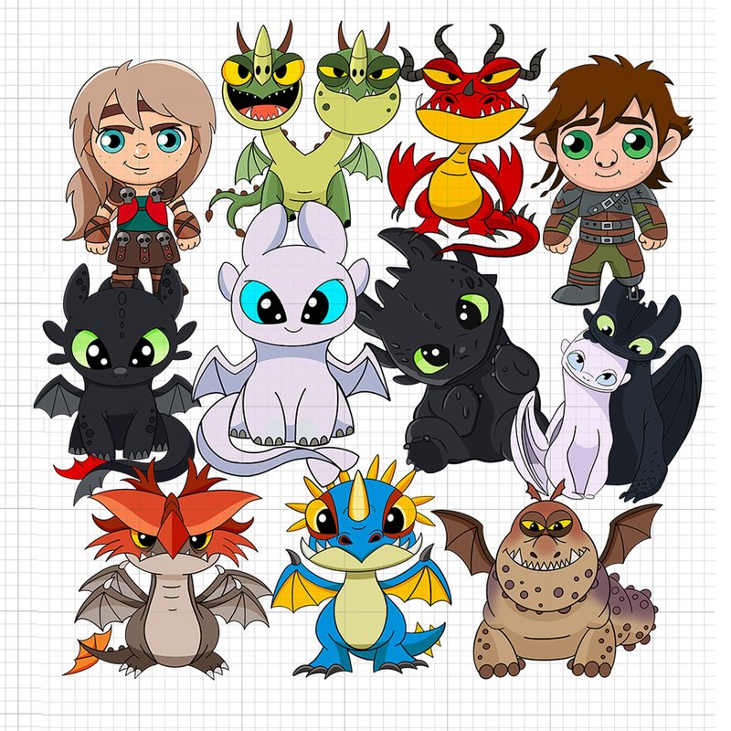 Layered SVG Clipart How to train your dragon, Toothless svg, Light Fury - 其他數位設計 - 其他材質 