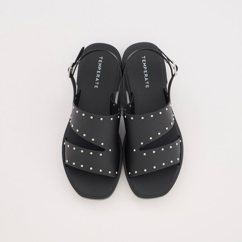 ISSAC (BLACK)  PVC STUDS SANDALS スタッズサンダル - 拖鞋 - 防水材質 黑色