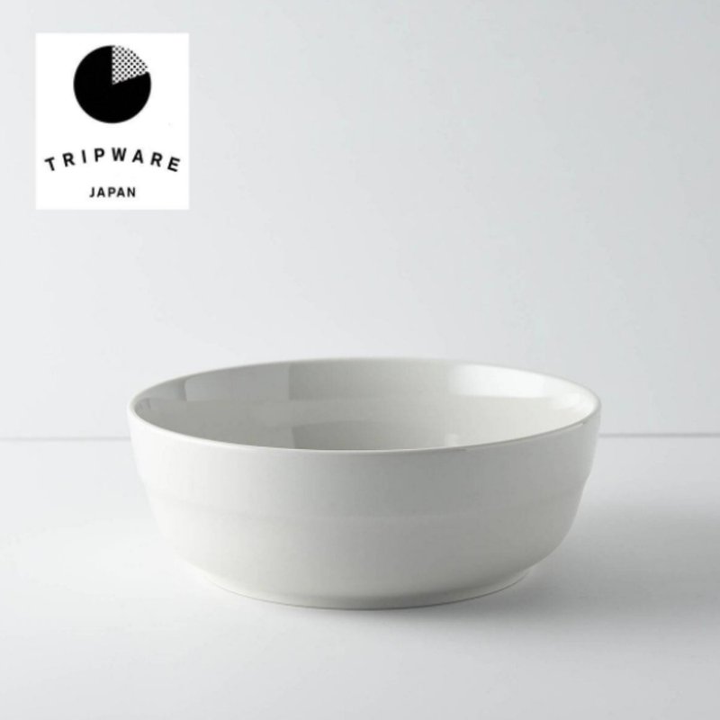 【Trip Ware Japan】700ml Bowl without Lid (Made in Japan)(Mino Ware)(White) - Plates & Trays - Pottery 