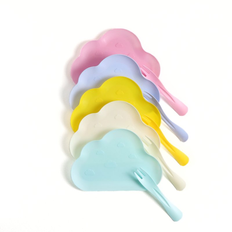 五彩雲朵盤5入 生日派對 慶生必備 儀式感 生日配件 慶生小物 - 其他 - 塑膠 