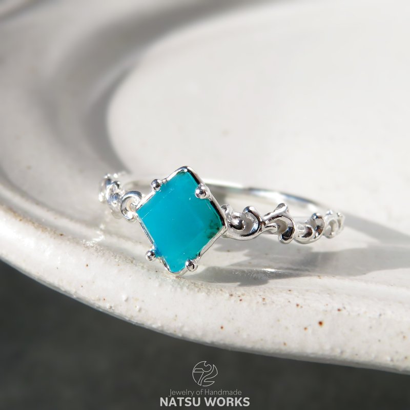 藍銅礦玉髓 戒指 / Chrysocolla Chalcedony Ring 230 - 戒指 - 寶石 藍色