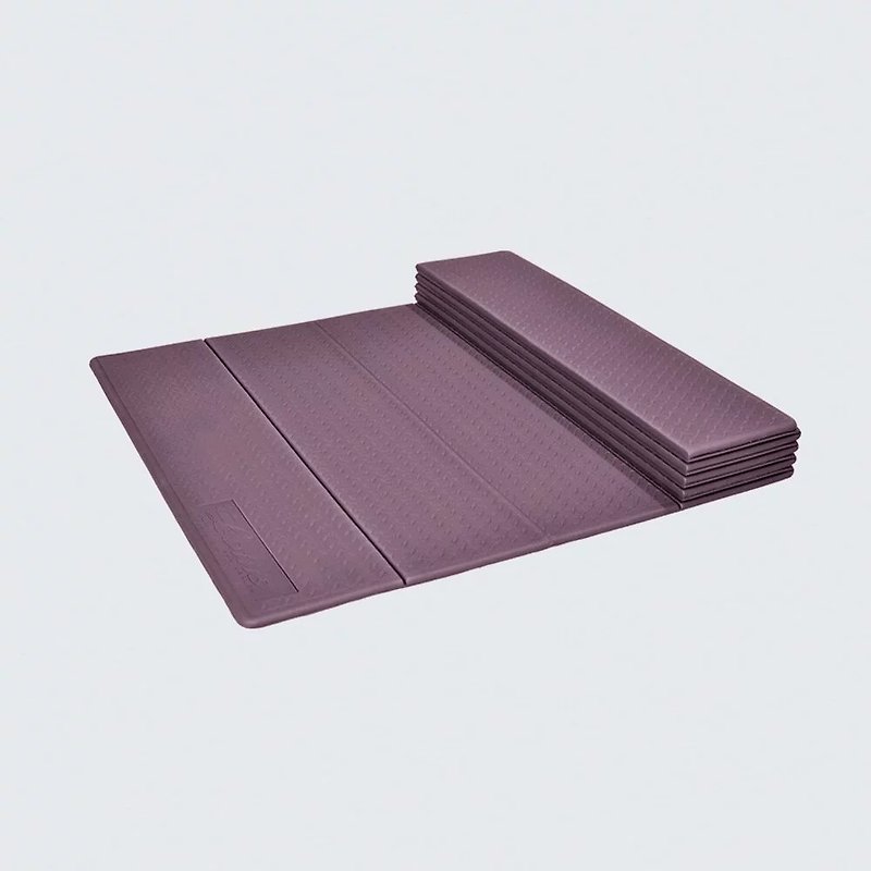 MIT台灣製 TPE摺疊瑜珈健身墊 6mm (附收納背袋) - 瑜珈墊 - 環保材質 紫色