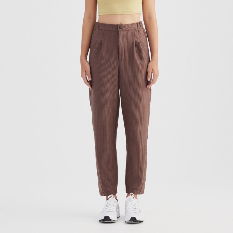 THot Women Pleated Pants - กางเกงขายาว - เส้นใยสังเคราะห์ สีนำ้ตาล