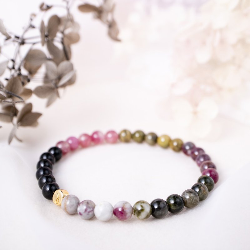 Tourmaline | Natural Energy Bracelet | 5.5-6.5mm - Bracelets - Stone Multicolor