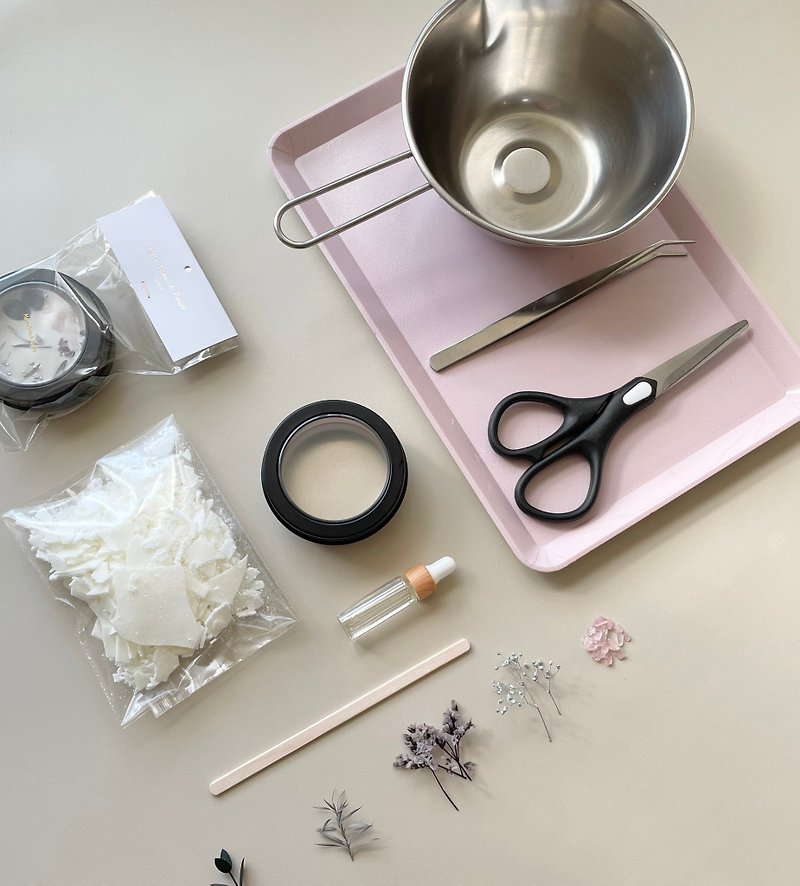 [Material box] Making fragrance decorations-aluminum box crystal candle including material package and film cultural coins - Candles/Fragrances - Wax 